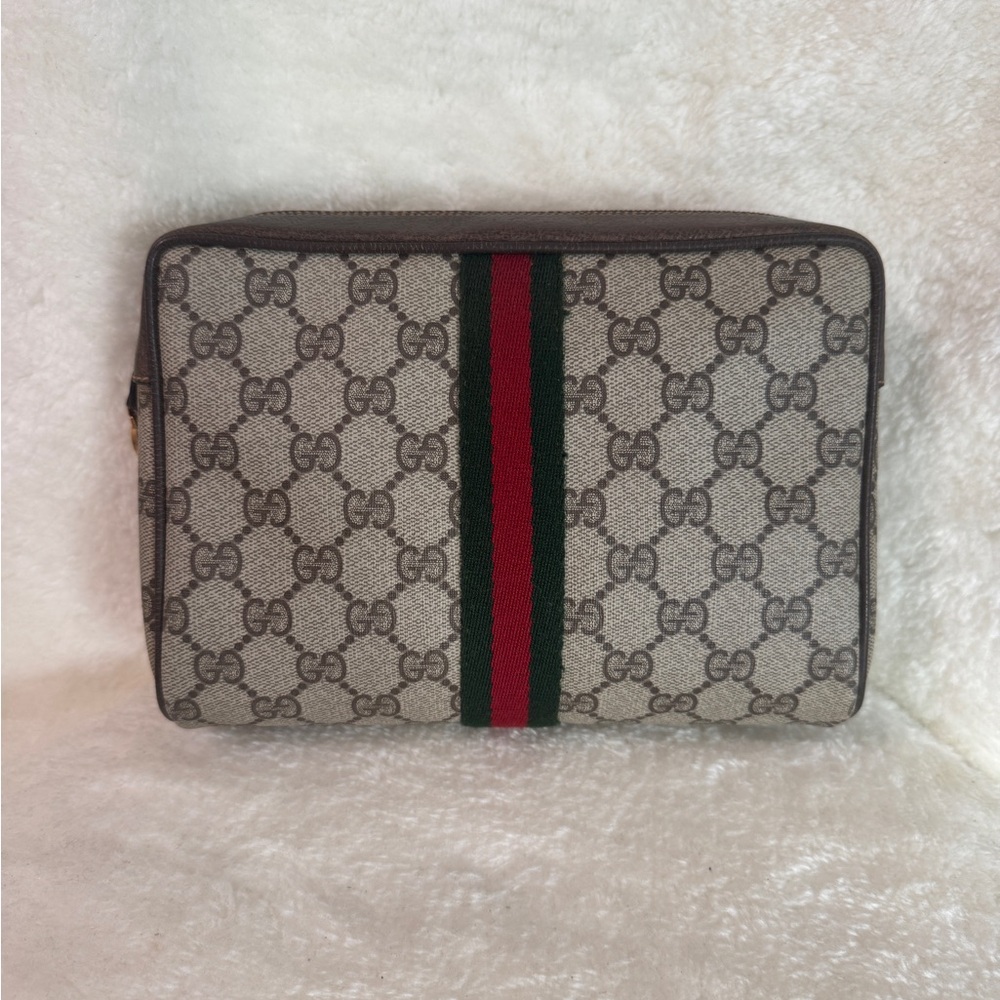 GUCCI Clutch with Sherry Line Accent